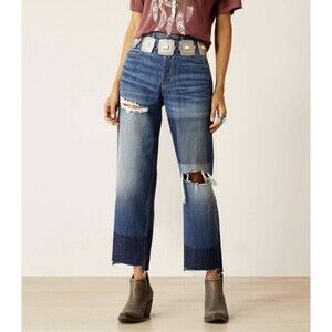 Ariat Ultra High Rise Jazmine Relaxed Straight Jean Women's Button Fly Size 26R